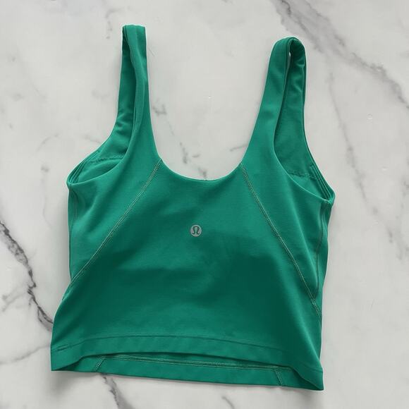 Lululemon Align Tank Nulu In Kelly Green Size 2 A/B Cup Sporty Active Wear Crop - Picture 5 of 8